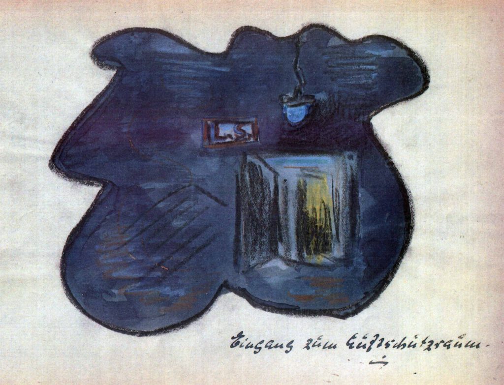 Der Eingang zum Luftschutzraum