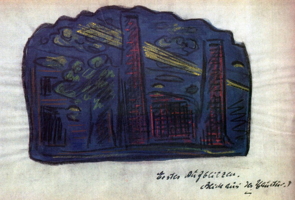 Erstes Aufblitzen - Blick aus der Haustür